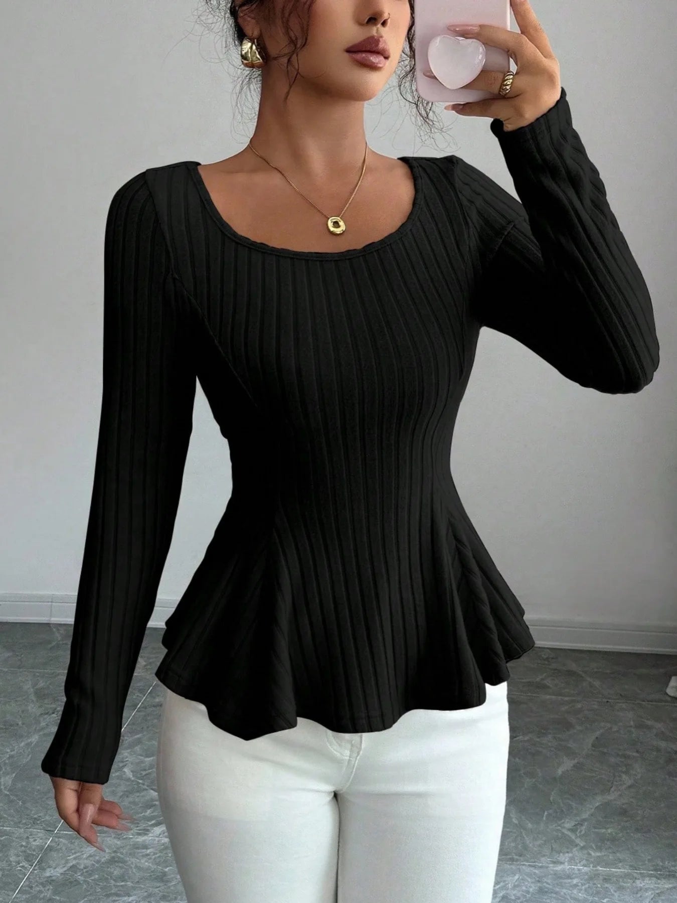 Knitted Long Sleeve Blossom Top