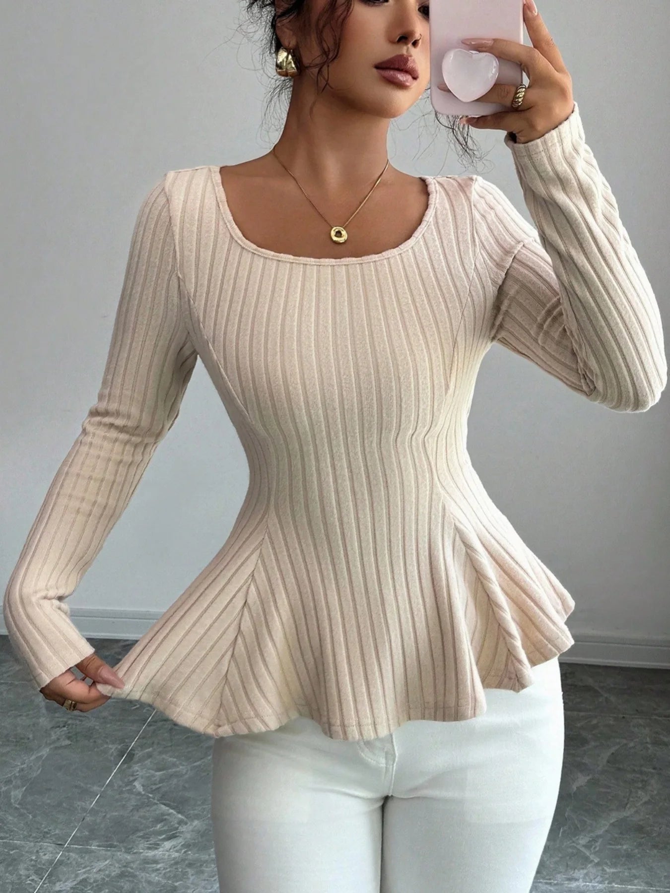 Knitted Long Sleeve Blossom Top