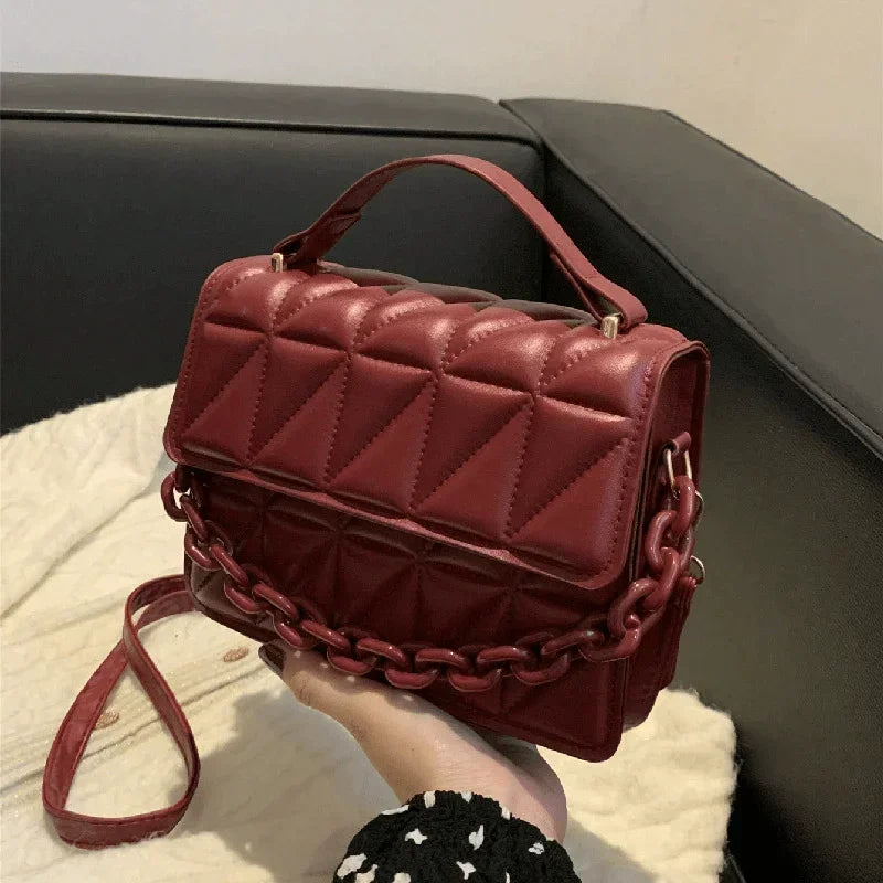 Mini Quilted Crossbody Bag with Magnetic Closure and Adjustable Strap