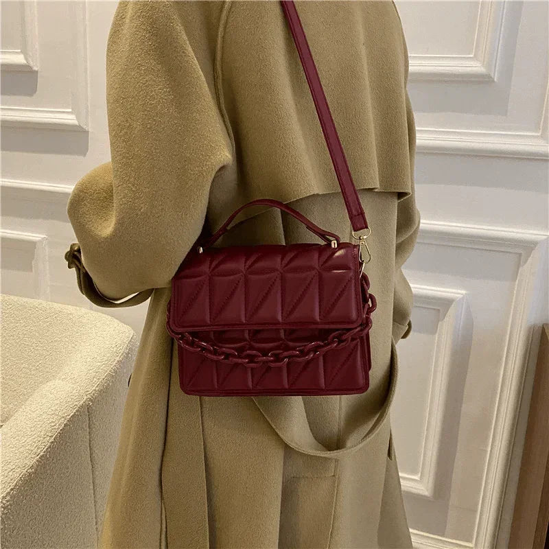 Mini Quilted Crossbody Bag with Magnetic Closure and Adjustable Strap