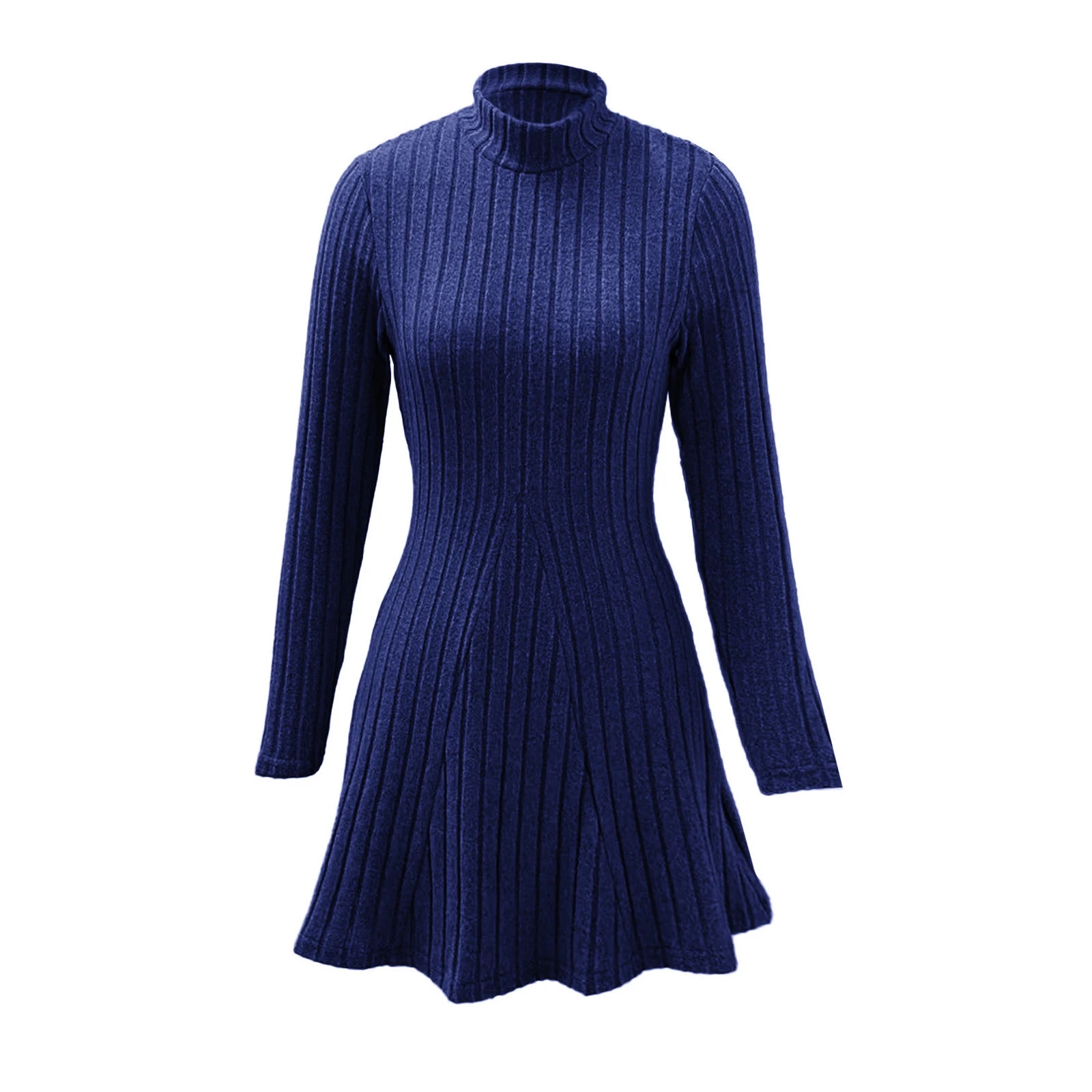 Knitted Turtleneck Long Sleeve Dress