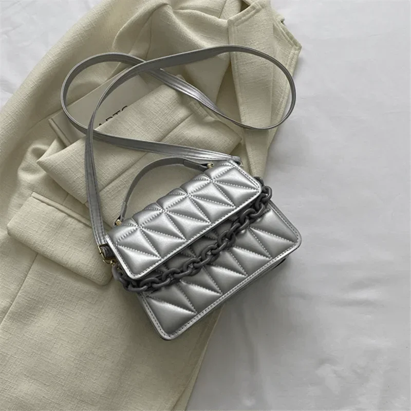 Mini Quilted Crossbody Bag with Magnetic Closure and Adjustable Strap