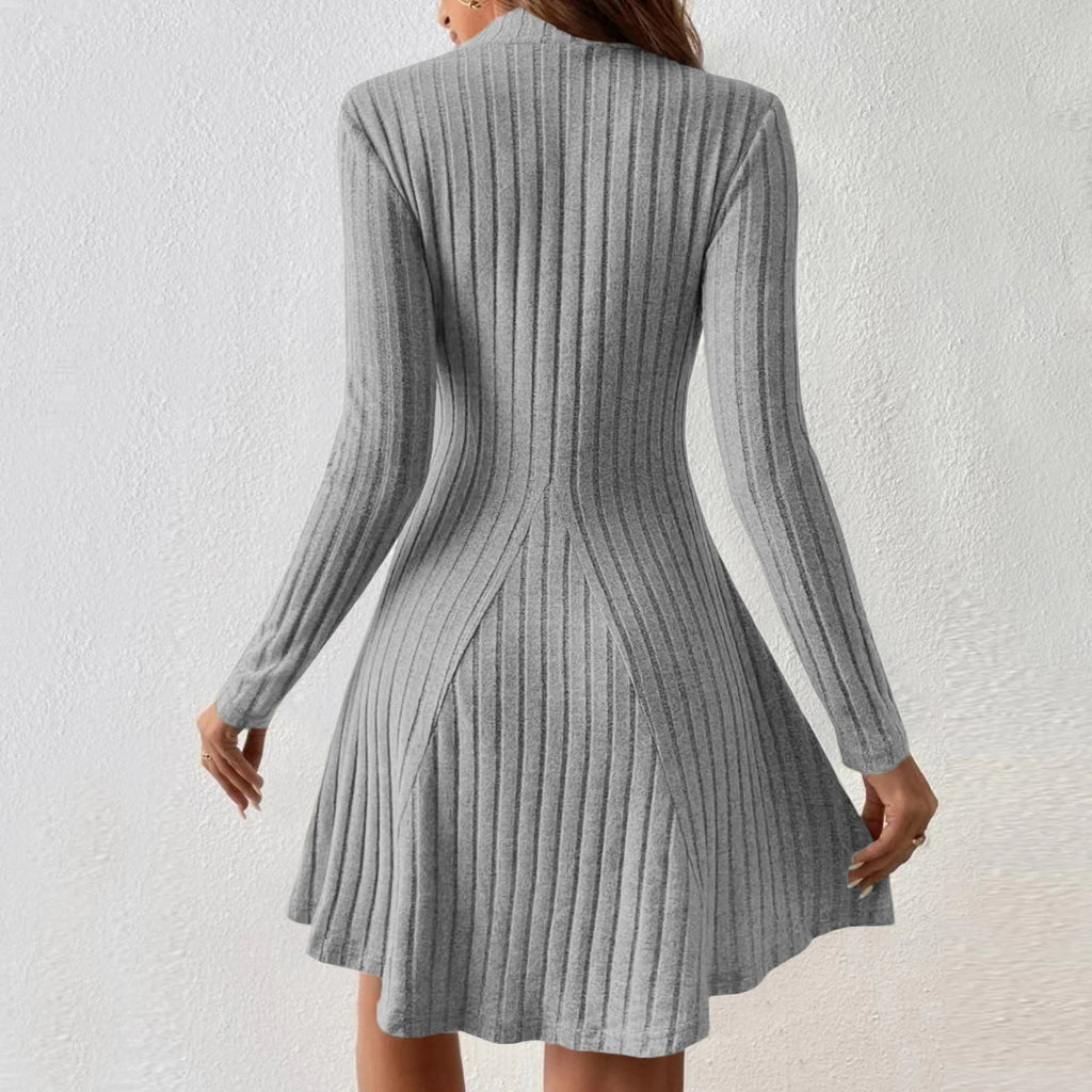 Knitted Turtleneck Long Sleeve Dress