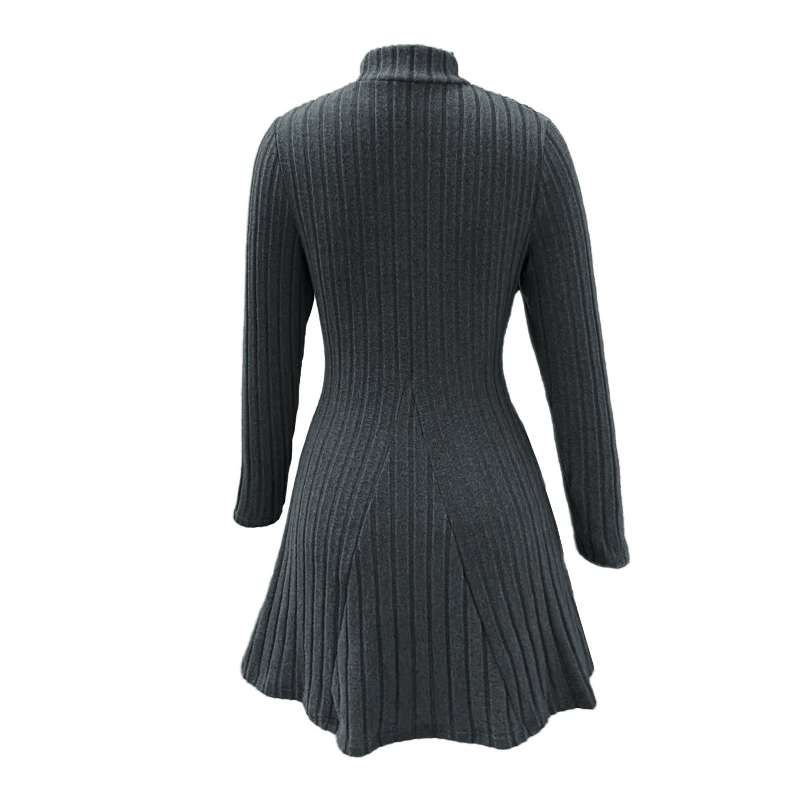 Knitted Turtleneck Long Sleeve Dress