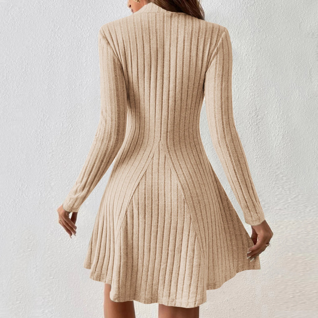 Knitted Turtleneck Long Sleeve Dress