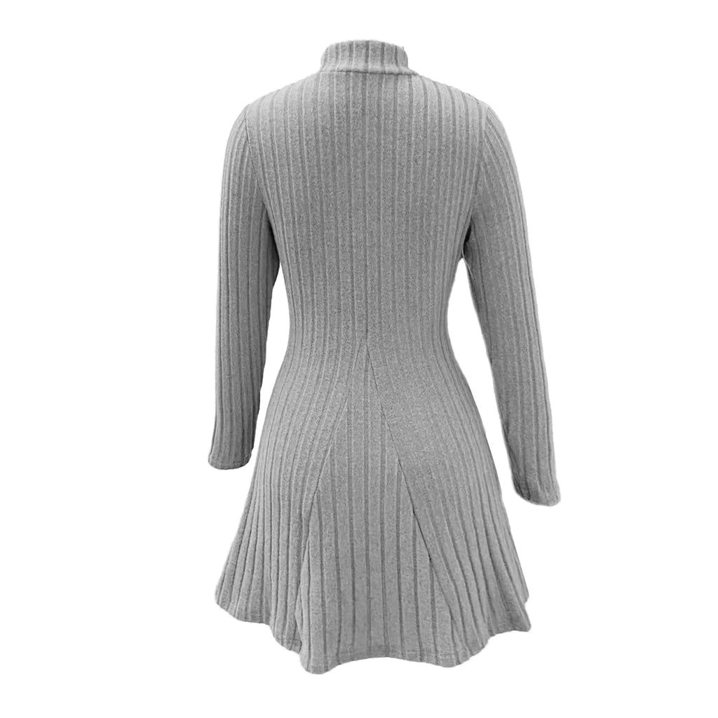 Knitted Turtleneck Long Sleeve Dress