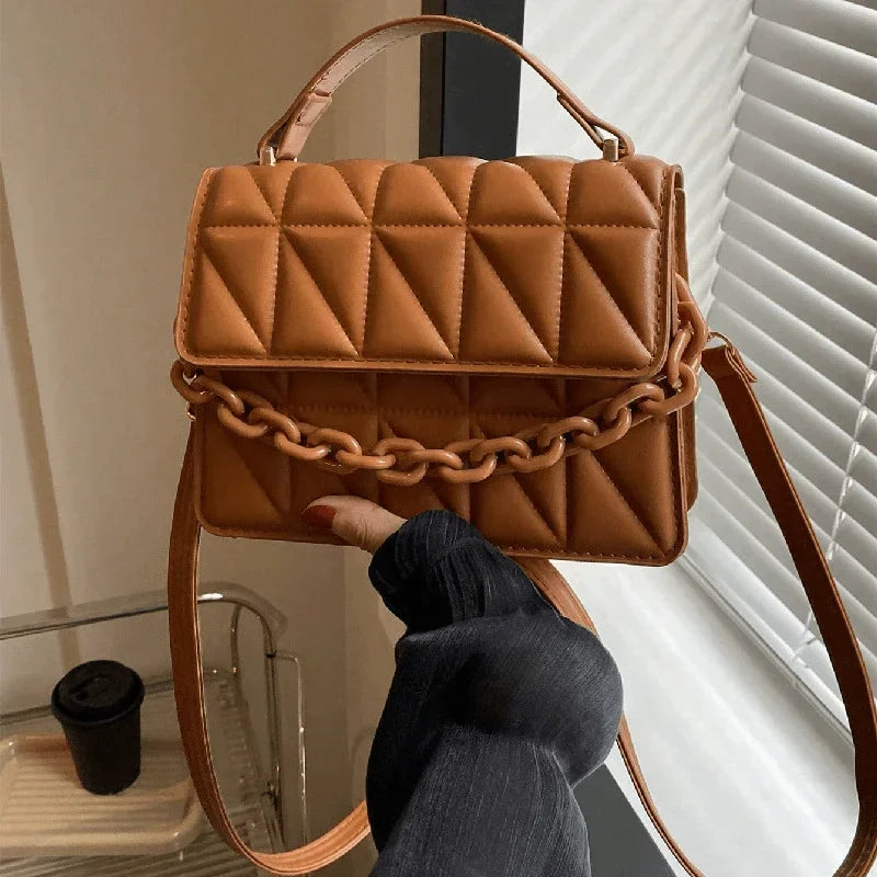 Mini Quilted Crossbody Bag with Magnetic Closure and Adjustable Strap