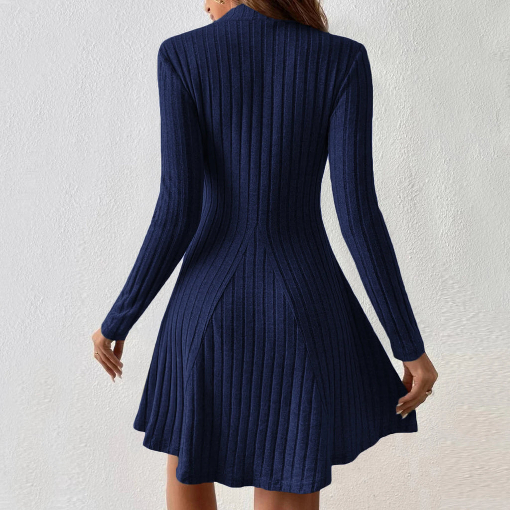 Knitted Turtleneck Long Sleeve Dress