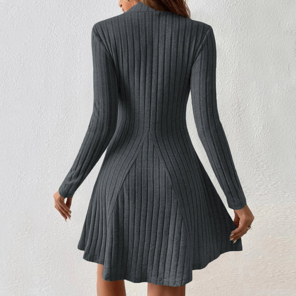 Knitted Turtleneck Long Sleeve Dress