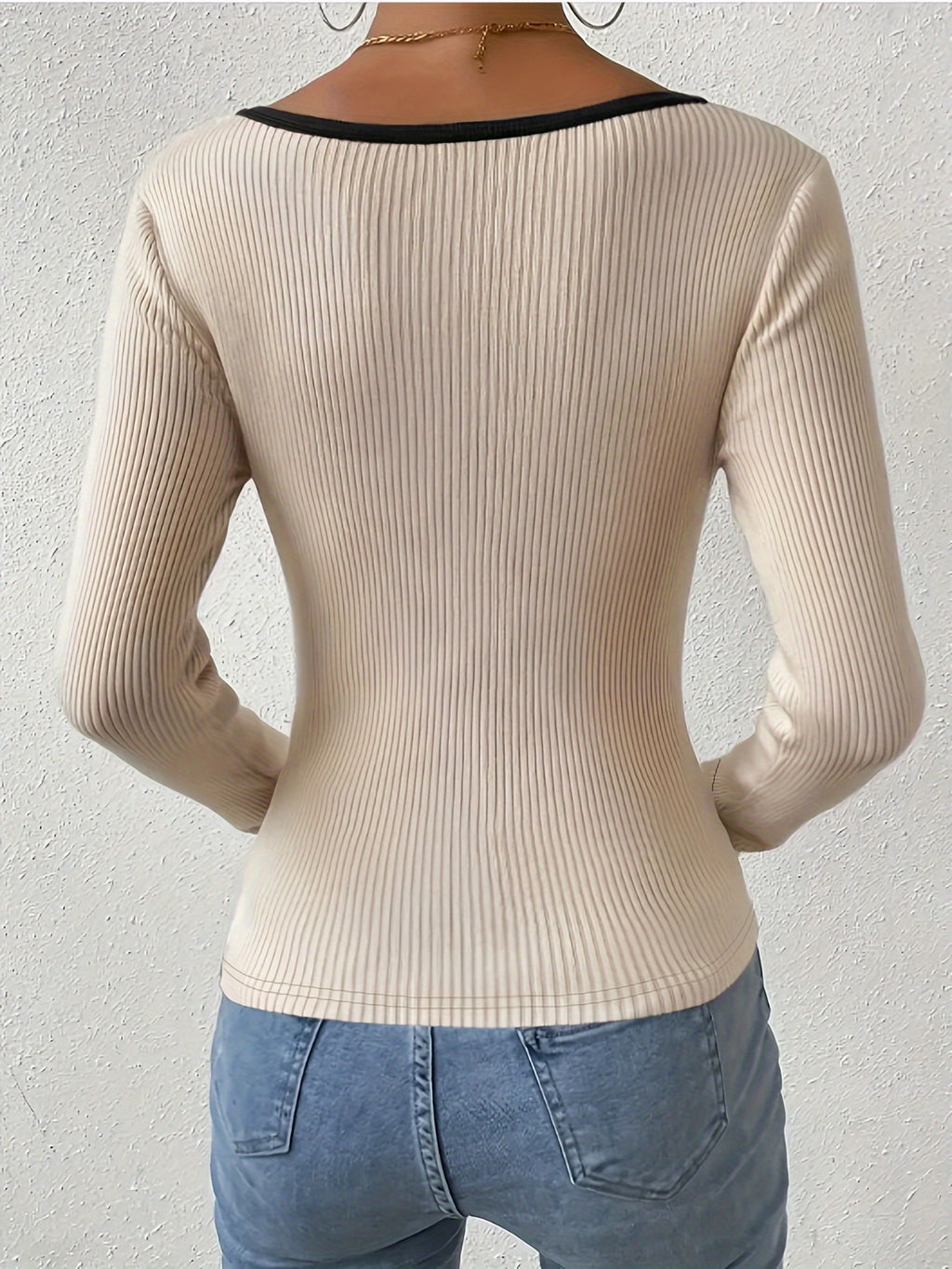 Casual Long Sleeve Polyester Top