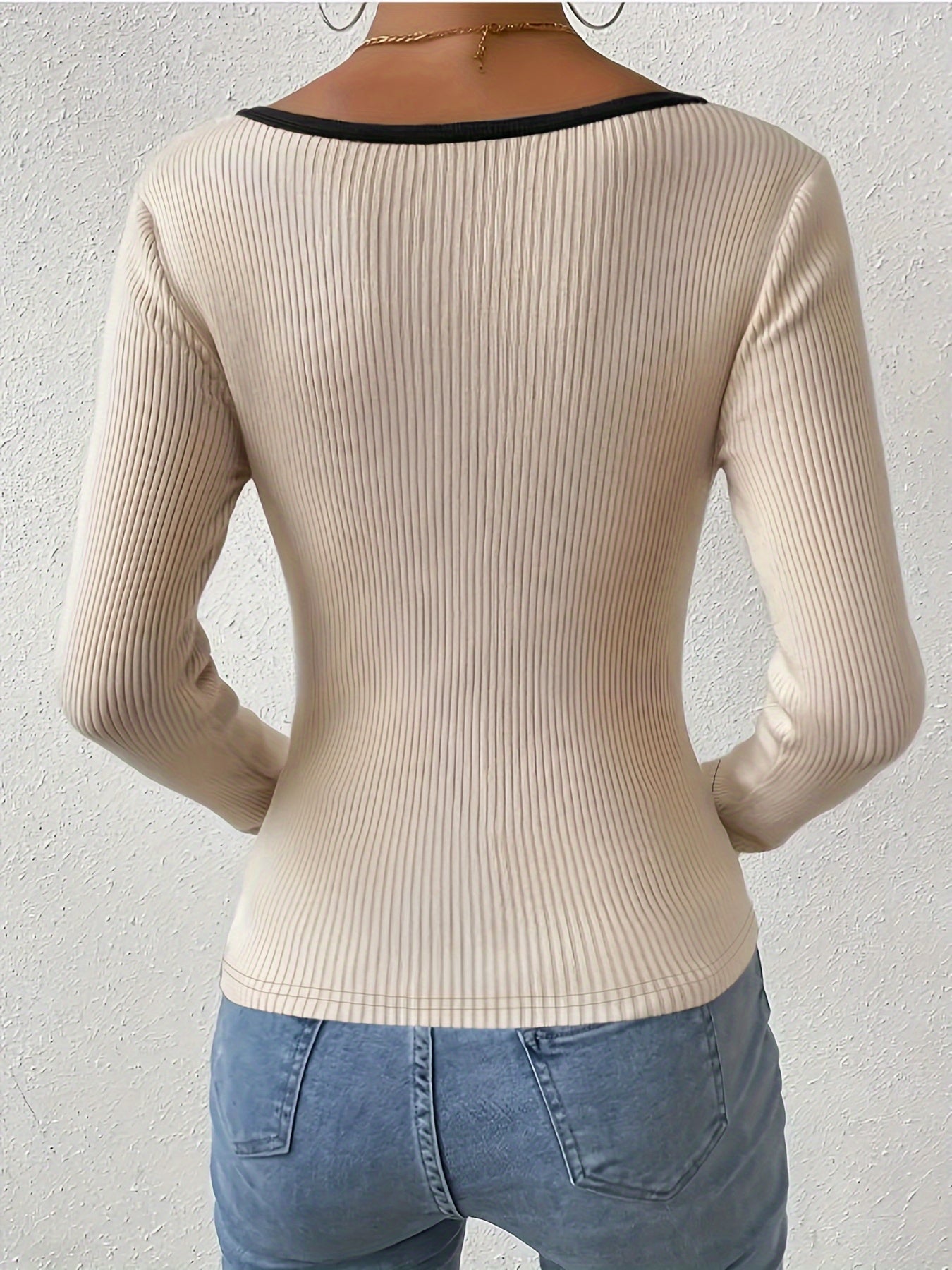 Casual Long Sleeve Polyester Top