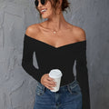 Shoulderless Long Sleeve Top
